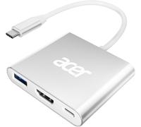 acer 3 en 1 Adaptador HDMI USB C, Adaptador Multipuerto Tipo C, con Puerto USB 3.0 de 5 Gbps, Puerto HDMI 4K@30Hz y Carga PD 100W para Teléfonos USB C, Tabletas, MacBook Pro