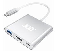 acer 3 en 1 Adaptador HDMI USB C, Adaptador Multipuerto Tipo C, con Puerto USB 3.0 de 5 Gbps, Puerto HDMI 4K@30Hz y Carga PD 100W para Teléfonos USB C, Tabletas, MacBook Pro