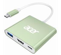 acer 3 en 1 Adaptador HDMI USB C, Adaptador Multipuerto Tipo C, con Puerto USB 3.0 de 5 Gbps, Puerto HDMI 4K@30Hz y Carga PD 100W para Teléfonos USB C, Tabletas, MacBook Pro - Verde