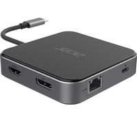 Acer Concentrador USB4 7 en 1 Multi Display 8K – 1 HDMI, 1 DP, 2 USB 3.2, USB-C, RJ45, Audio