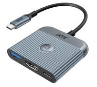 acer Adaptador USB C a HDMI, Adaptador HDMI 4K@60Hz con PD 100W, Puerto USB A 3.0, Adaptador Multipuerto AV Digital USB-C para MacBook Pro/Air, iPad Pro/Air, iPhone 16 Pro MAX, Tabletas