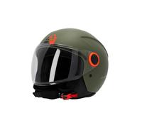 Acerbis Casco Jet Brezza con visera y homologación ECE 22.06 (verde militar opaco - Talla L)