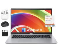 Acer Aspire 1 Slim - Laptop insignia FHD de 15.6 pulgadas, 8 GB de RAM, 384 GB (256 GB PCIe + 128 GB eMMC), procesador Intel Celeron de doble núcleo, puerto Ethernet, WiFi, cámara web, Office 365,