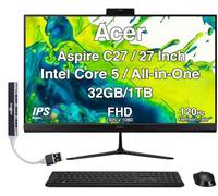 acer Aspire 27 - Escritorio todo en uno, pantalla IPS FHD de 27 pulgadas, AMD Ryzen 5 7430U (Ryzen 5 7000 Series), 32 GB DDR4, 1 TB SSD, Wi-Fi 6E, cámara web, Bluetooth 5.3, Windows 11 Pro, con