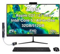 acer Aspire 27 - Escritorio todo en uno, pantalla IPS FHD de 27 pulgadas, AMD Ryzen 5 7430U (Ryzen 5 7000 Series), 32 GB DDR4, 512 GB TB SSD, Wi-Fi 6E, cámara web, Bluetooth 5.3, Windows 11 Home, con
