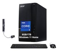 Acer Aspire TC-1775 - Ordenador de sobremesa Intel i5-14400, 8 GB DDR5, SSD | Gráficos Intel UHD 730, WiFi 6E, Bluetooth 5.3, refrigeración por aire, HDMI dual, teclado y mouse con cable