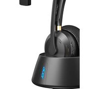 acer Auriculares con micrófono para el trabajo, auriculares ENC de doble modo con estación de carga (negro dorado)