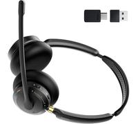acer Auriculares con micrófono para el trabajo, conexión estable, auriculares de computadora con micrófono para oficina y centro de llamadas (negro azul)