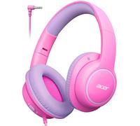 Acer Auriculares para niños con cable para la escuela, diseño sobre la oreja, límite de volumen seguro de 85/94 dB, conector de 3.5 mm, auriculares plegables para niños y niñas, aula, reproductor Yoto