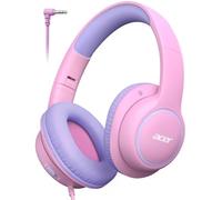 Acer Auriculares para niños con cable para la escuela, diseño sobre la oreja, límite de volumen seguro de 85/94 dB, conector de 3.5 mm, auriculares plegables para niños y niñas, aula, reproductor Yoto