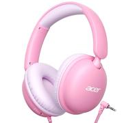 Acer Auriculares para niños con cable para viajes escolares, 74/85 dB con límite de volumen para niños pequeños, niñas y niños, auriculares plegables con cable de 3.5 mm para tableta/computadora