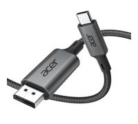 acer Cable USB C a DisplayPort 4K@60Hz & 2K@144Hz, DP 1.2 Thunderbolt 3/4 Cable, Carcasa de Aluminio, Compatible con iPhone 15/16 Pro Max, iPad Pro, MacBook Air/Pro, iMac, Surface, Dell XPS, 2 Metros