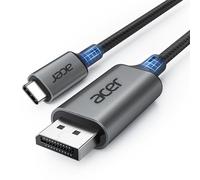 acer Cable USB C a DisplayPort 4K@60Hz, Thunderbolt 3/4 DisplayPort Cable, Carcasa de Aluminio, Compatible con iPhone 15/16 Pro Max, iPad Pro, MacBook Air/Pro, iMac, Surface, Dell XPS, 3 Metros