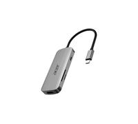 Acer Docking Station Dongle USB-C 7 en 1 PD 100W 1x Tipo-C, 1x HDMI 4K60, 3x USB3.2, 1x SD/TF Plata