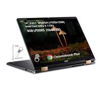 acer Chromebook 2 en 1 Plus Spin 714 con Google AI, 14 pulgadas WUXGA IPS Touch, Intel Core Ultra 5 115U, 8GB LPDDR5 256GB SSD, retroiluminación KB Wi-Fi6E Bluetooth Chrome OS, gris acero, con unidad