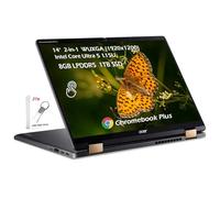 acer Chromebook 2 en 1 Plus Spin 714 WUXGA Touch Laptop de 14 pulgadas con Google AI - Intel Core Ultra 5 115U - Wi-Fi6E Bluetooth - Chrome OS - Gris acero - 8GB LPDDR5 1TB SSD - con unidad USB de 2