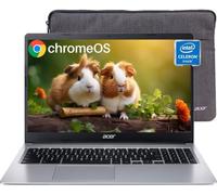 Acer Chromebook 315 15.6 HD Laptop | Intel Celeron N4020 con 4GB LPDDR4 | 4GB RAM | 64GB SSD | Intel UHD Graphics 600 | cromado OS | Paquete con unidad flash USB de 64GB, color plateado