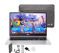 Acer Chromebook 315 Laptop FHD de 15.6 pulgadas, Intel Celeron N4500, 4 GB LPDDR4 RAM, almacenamiento de 1 TB (eMMC de 64 GB y juego de estación de acoplamiento de 1 TB), gráficos Intel UHD, teclado