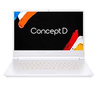 Acer ConceptD 7 Pro Ordenador Portátil (15.6" UHD Acer ComfyView 4K LED LCD, Intel® Core™ i7-9750H, 16GB, 1024GB SSD, NVIDIA® Quadro™ RTX3000, Blanco, Windows 10 Pro) Qwerty Español