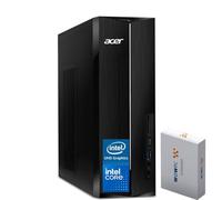 acer Escritorio Aspire 2025, 16 GB de RAM, SSD PCIe de 256 GB, procesador Intel, diseño ultra silencioso, lector de tarjetas SD, soporte de monitor dual 4K, USB-C, teclado y mouse con cable, Windows