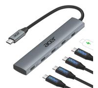 acer Hub USB C 10 Gbps, Adaptador Multipuerto Tipo C PD 100W, UIltradelgado con 4* USB-C 3.2, Carcasa de Aluminio para iPhone 15/16, MacBook iPad Pro/Air, iMac, Chromebook, Galaxy S24/23, etc.