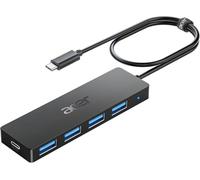 acer Hub USB C 3.0, Adaptador USB Ultra Delgado de 4 Puertos, Divisor USB multipuerto con alimentación Tipo C 5V3A, Extensor USB Compatible con Laptop Acer y PC, 60 cm