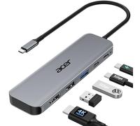 acer Hub USB C 5 en 1, Adaptador HDMI 4K@60Hz, Puertos de Datos USB C 5 Gbps, PD 100W, Divisor USB-C Multipuerto, Compatible con Windows, iOS y macOS, Ideal para iPad Pro/Air, MacBook y Surface