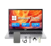 acer Laptop Aspire 3, pantalla FHD de 15.6 pulgadas, 40 GB de RAM, almacenamiento de 1.16 TB (SSD de 1 TB y juego de estación de acoplamiento de 160 GB), AMD Ryzen 7 5700U, AMD Radeon Graphics, Silver