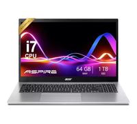 acer Laptop Aspire Premium con teclado retroiluminado, Intel Core i7-1255U hasta 4.7 GHz, 64 GB de RAM, SSD PCIe de 1 TB, pantalla FHD de 15.6 pulgadas, Wi-Fi 6 avanzado, gráficos Iris Xe, cámara web