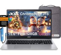 acer Laptop Chromebook 315 (39.6 cm FHD, Intel Celeron N4500, 4 GB de RAM, 128 GB de almacenamiento (eMMC de 64 GB + tarjeta SD de 64 GB) para hogar y estudiantes, batería de larga duración, KB