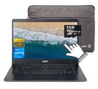 acer Laptop Chromebook con pantalla táctil FHD de 14 pulgadas, Intel Celeron N4020 de doble núcleo, 4 GB de RAM LPDDR4, 128 GB de almacenamiento (64 GB eMMC + 64 GB Micro SD), hasta 12.5 horas de
