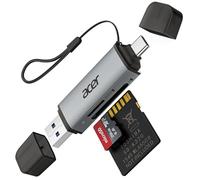 acer Lector de Tarjetas SD/Micro SD, Adaptador de Lector Tarjetas USB C y USB 3.0 Dual Conector, Compatible con SD/Micro SD/SDHC/SDXC/MMC para iPhone 15/16 Pro MAX, MacBook Air/Pro, Galaxy S25, etc.