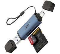 acer Lector de Tarjetas SD/Micro SD, Adaptador de Lector Tarjetas USB C y USB 3.0 Dual Conector, Compatible con SD/Micro SD/SDHC/SDXC/MMC para iPhone 15/16 Pro MAX, MacBook Air/Pro, Galaxy S25 - Azul