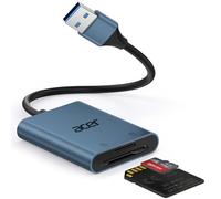 acer Lector de Tarjetas USB 3.0, Lector de Tarjetas SD/Micro SD USB-A, SD Card Reader de Aluminio, Adaptador de Lector Tarjetas de Memoria para PC, Portátil, Cámara, SDXC, Micro SDHC, TF, RS-MMC-Azul