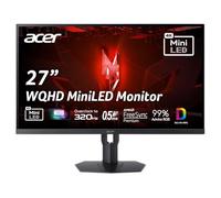 Acer Nitro 27 Pulgadas WQHD 2560 x 1440 IPS MiniLED Gaming Monitor | AMD FreeSync Premium | Velocidad de repetición de imágenes de 320Hz | hasta 0,5 ms | AdobeRGB 99% | 1 x 1.4 Puerto de Pantalla y 2