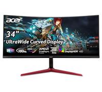 Acer Nitro 3440 x 1440 1500R Monitor curvado para juegos, 86.4 cm UWQHD, AMD FreeSync Premium, actualización de hasta 180Hz, 1ms (VRB) | 400nit | DisplayHDR 400 | 1 x DP 1.4 y 2 x HDMI 2.0 |