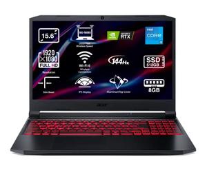 acer Nitro 5 AN515-57 - Ordenador Portátil Gaming 15.6" Full HD IPS (Intel Core i5-11400H, 8GB RAM, 512GB SSD, NVIDIA RTX 3050, Sin Sistema operativo) Color Negro - Teclado QWERTY Español