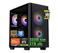 acer Nitro 60 - Computadora de escritorio para juegos AMD Octa-core Ryzen 7 7700 (>i9-13900H) 32GB DDR5 2TB SSD GeForce RTX 5070 12GB GDDR7 DLSS4 (hasta 988 tapas AI) 850W 80+ Gold PSU USB-C Win11Pro