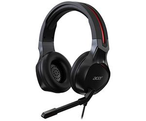 Acer Nitro Gaming Headset - Auriculares Accessory Gaming (Cable Jack de 3,5 mm, Formato Circumaural, Micrófono Incluido, 21 Ohm, 94 dB, 20Hz-20KHz, Cancelación de Ruido) Negro y Rojo