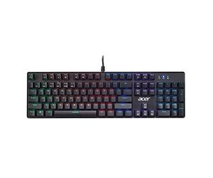Acer Nitro Gen 2 Teclado para Juegos con Cable - Teclado Iluminado RGB | 100% antighosting (N-Key Rollover) | Eje mecánico | Teclas de Arco ergonómicas | Teclas Multimedia integradas