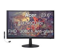Acer Nitro - Monitor de juego curvado de 24 pulgadas, FreeSync 100 Hz FHD 1500R Curve ZeroFrame con tiempo de respuesta de 1 ms, montaje VESA (100 mm), VGA, HDMI y Dockztorm USB Port Expander, negro