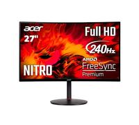 Acer Nitro - Monitor de juegos para PC curvado Full HD 27" 1500R | AMD FreeSync Premium | 240Hz | 1ms VRB | Altavoz | HDR10 | ErgoStand | Montaje VESA | 1 x DP 1.4 y 2 x HDMI 2.0 | XZ270