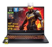 acer Nitro V 16 AI Gaming Laptop 16 pulgadas WUXGA IPS 180Hz AMD Zen 4 6-core Ryzen 5 240 32GB DDR5 4TB SSD GeForce RTX 5050 (hasta 421 tapas AI) retroiluminado Win11Pro con hub ICP