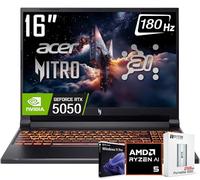 acer Nitro V 16 AI Gaming Laptop, pantalla WUXGA IPS180Hz de 16 pulgadas, AMD Ryzen 5 240, NVIDIA GeForce RTX 5050 8GB GDDR7 gráficos, 32GB DDR5, 2TB Gen4 SSD, WiFi 6E, RGB retroiluminado KB, Win11