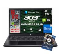 Acer Nitro V15 Notebook Gaming, procesador Intel i7-13620H, 16GB RAM DDR5, 512GB SSD, 15.6" 144Hz IPS, NVIDIA GeForce RTX 2050 4GB GDDR6, Win 11 Pro, teclado retroiluminado