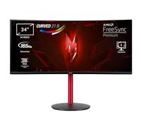 Acer Nitro XZ2 XZ342CU P - Monitor Gaming Curvo 34" UltraWide QHD 165 Hz (86,4 cm, 3440x1440, 21:9, 400 Nits, 1ms VRB, AMD FreeSync Premium, HDMI 2.0/DP 1.4) Monitor PC Gaming, Color Negro