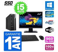 Acer PC X2632G SFF - Pantalla de 22" (Intel i5-4570, RAM de 16 GB SSD de 960 GB, Windows 10 WiFi)