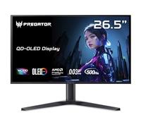 Acer Predator Gaming Monitor | WQHD 2560 x 1440 OLED de 26,5" | AMD FreeSync Premium Pro | 500Hz | 0.03ms | VESA DisplayHDR True Black 500 | USB Type-C, 2X DP 1.4 y 2X HDMI 2.1 | X277 U
