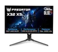 Acer Predator X 31,5" 4K Gaming Monitor 80,0 cm (31,5 Zoll), OLED, 240Hz, HDR1000, 2xHDMI(2.1) + 1xDP(1.4), Lautsprecher, H?henverste (UM.JXXEE.501)