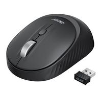 acer Ratón Bluetooth, Inalámbrico Portátil de 1600 dpi Modo Dual para 3 Dispositivos (2×BT5.2 + 2.4GHz), Clic Silencioso para Portátiles, Compatible con Windows, macOS y Android-Negro